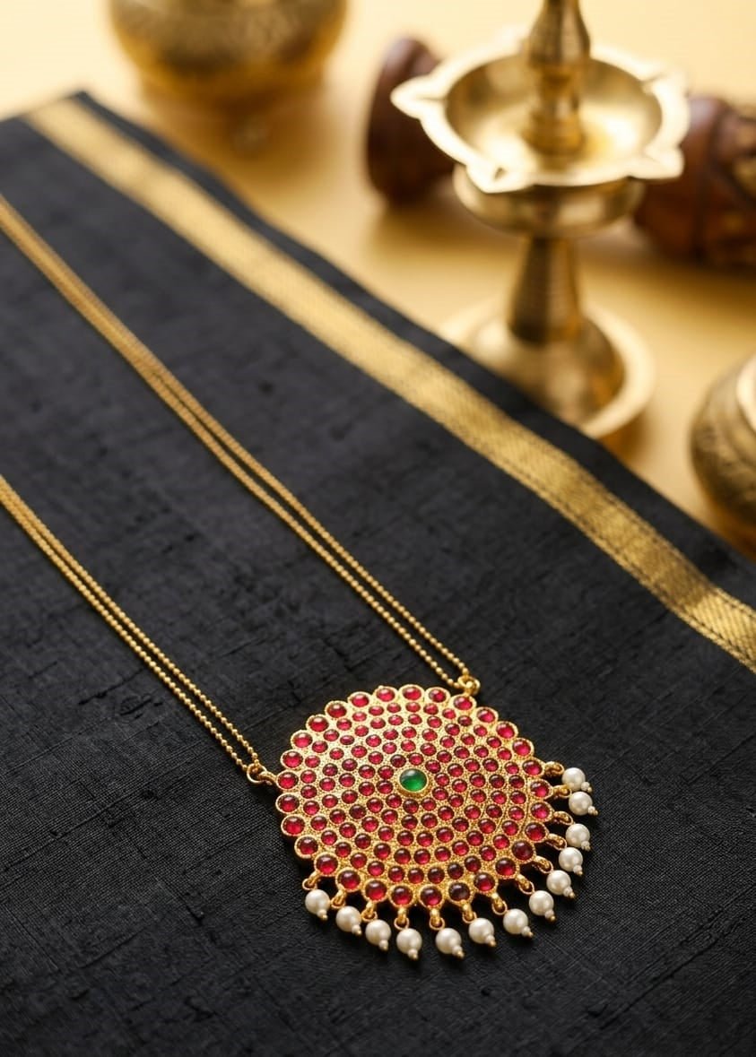 The Padma Mandala Pendant | Handcrafted Lotus Mandala Statement – Womens Necklaces on Brown Living™. SKU: SAR1005. Img 1.