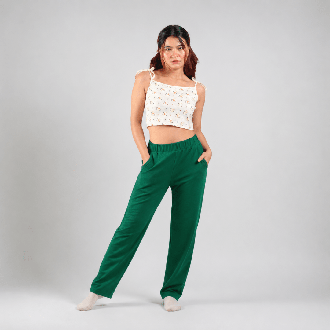 The Palm Pause Organic Cotton Co-Ord Set – Womens Co-Ord Sets on Brown Living™. SKU: 001CSButterYellow-Green-S. Img 2.