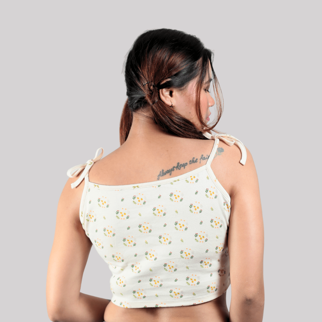 The Palm Pause Organic Cotton Co-Ord Set – Womens Co-Ord Sets on Brown Living™. SKU: 001CSButterYellow-Green-S. Img 4.