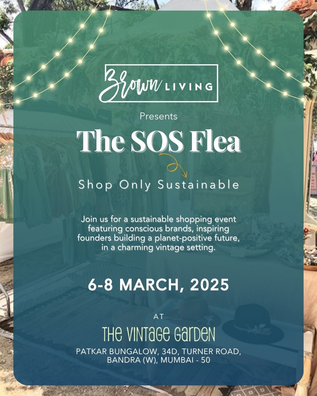 The SOS Flea 2026 at The Vintage Garden - Book Your Spot – Event Stall Fees on Brown Living™. SKU: BLTVG2026XBL-1BT. Img 1.