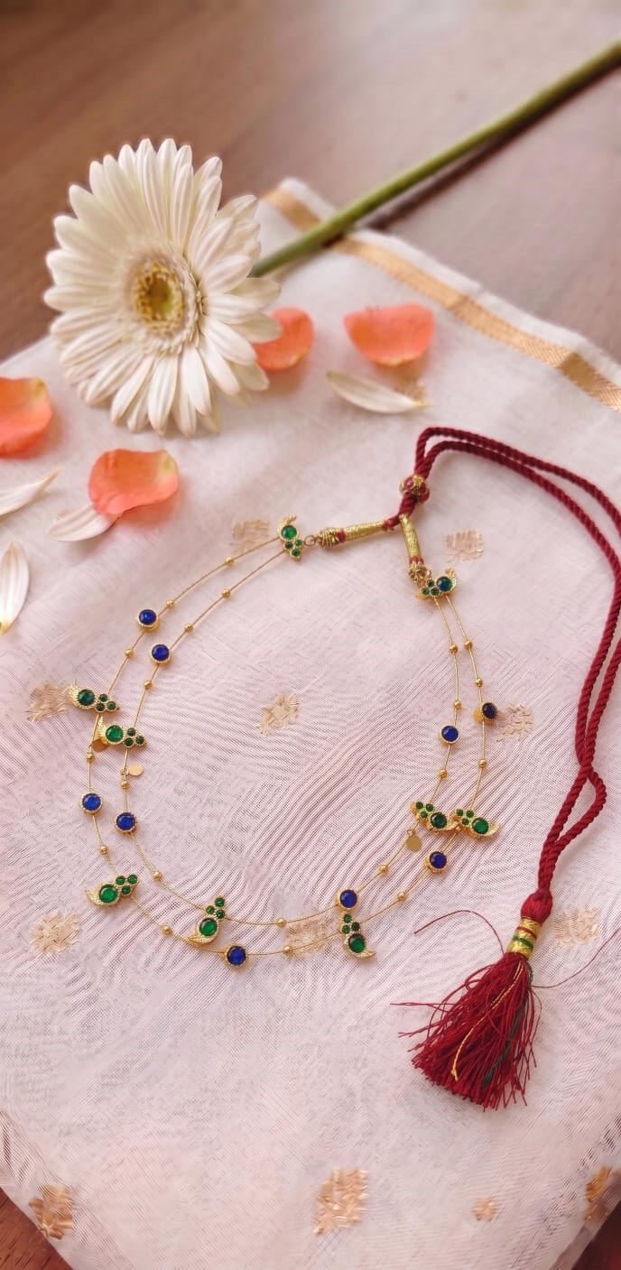 The Sutra Heritage Layered Necklace | Handcrafted Temple-Inspired – Womens Necklaces on Brown Living™. SKU: SAR1016. Img 3.