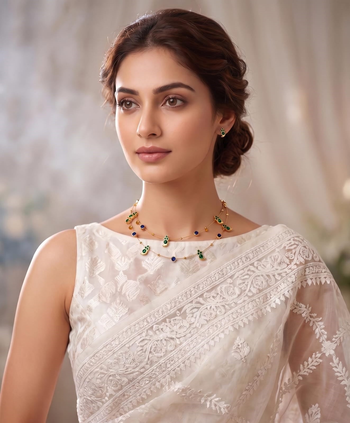 The Sutra Heritage Layered Necklace | Handcrafted Temple-Inspired – Womens Necklaces on Brown Living™. SKU: SAR1016. Img 2.