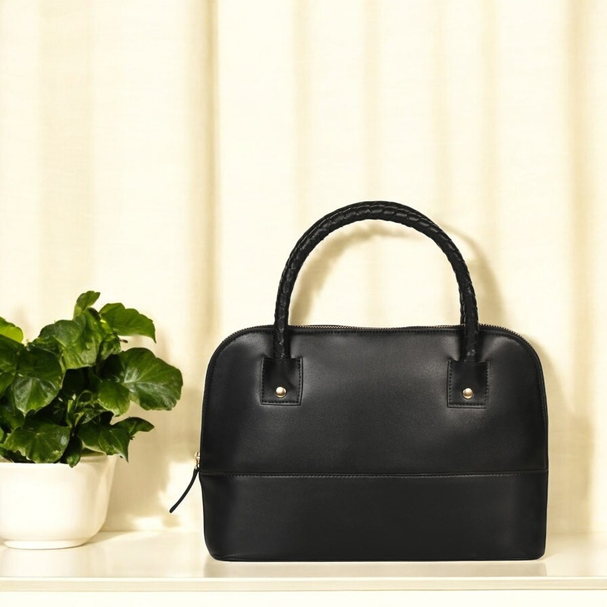 Theia (Black) | Women's Bag Made with Cactus Leather – Womens Handbag on Brown Living™. SKU: SGH 2008. Img 9.