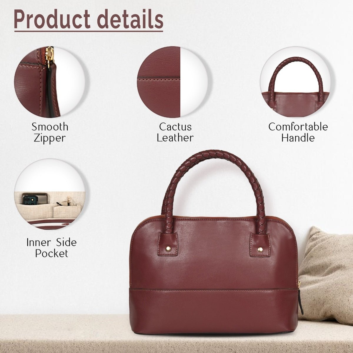 Theia (Red) | Women's Bag Made with Cactus Leather – Womens Handbag on Brown Living™. SKU: SGH 2007. Img 8.