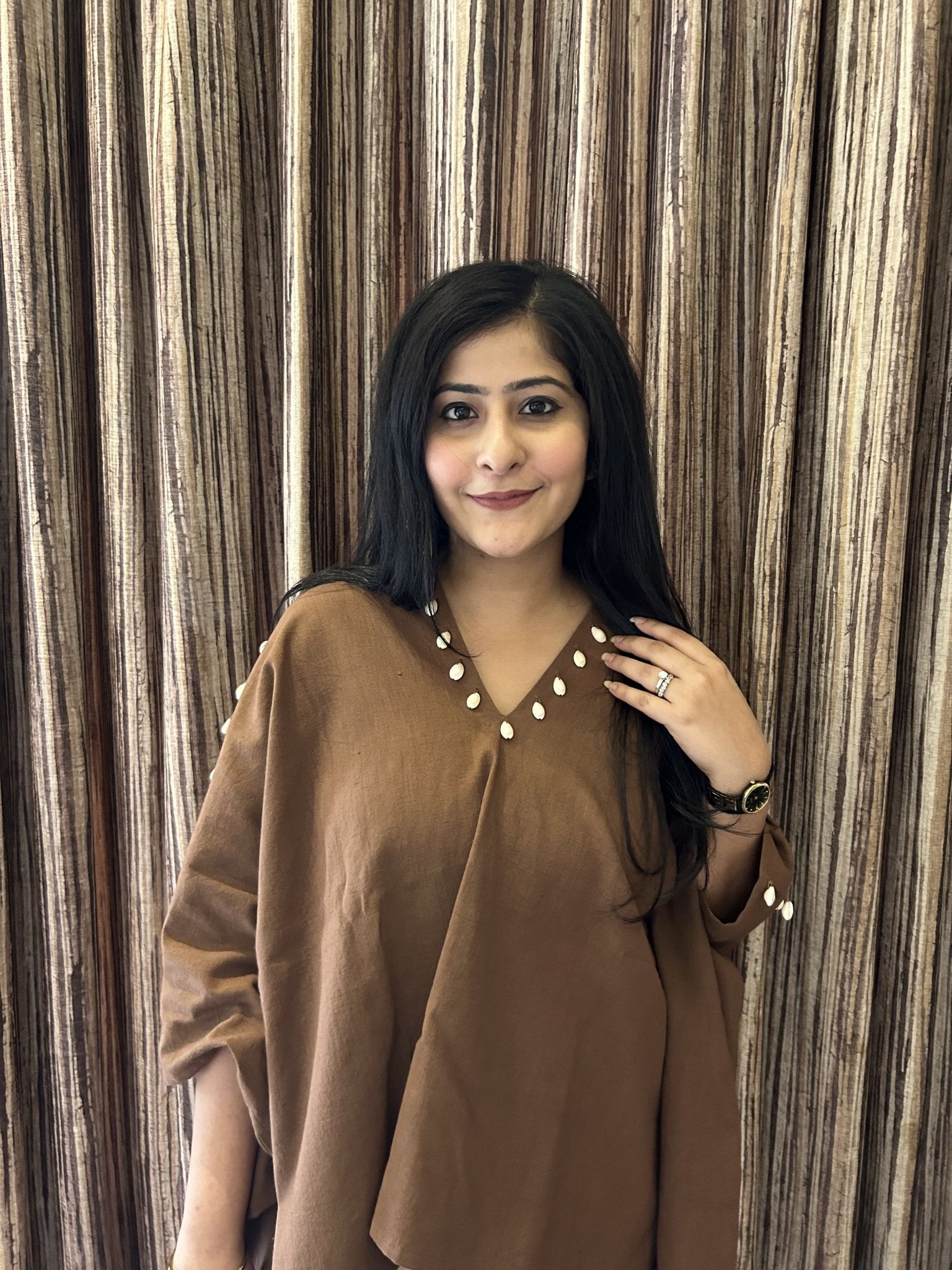 Thistle Kaftan Co - ord Set | Handloom Cotton Sustainable Outfit – Womens Co - Ord Sets on Brown Living™. SKU: TCC-LDV-82-XS. Img 2.