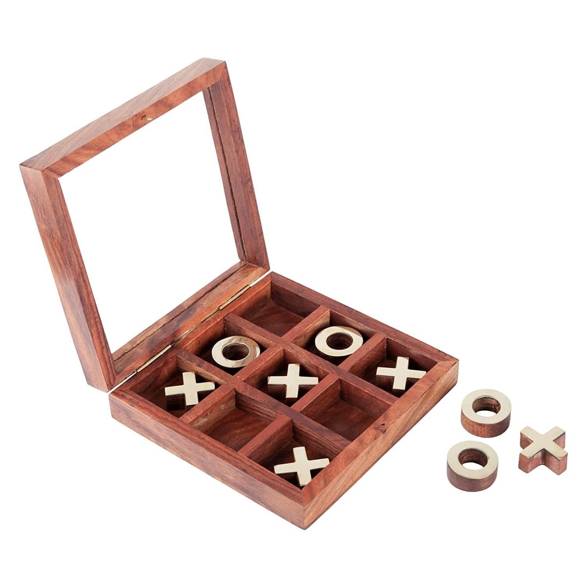 Tick Tack Toe - Wooden Family Board Game – Learning & Educational Toys on Brown Living™. SKU: BLSC1005396. Img 2.