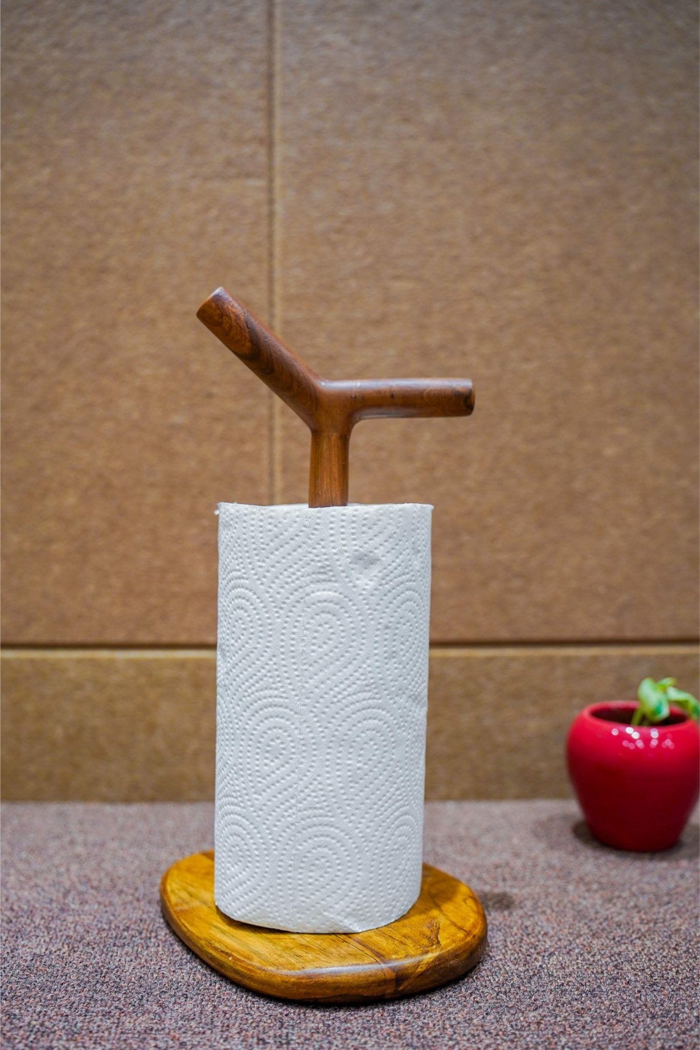 Tissue Roll Holder | Wooden Tissue Paper Stand – Home Decor on Brown Living™. SKU: TTR. Img 7.