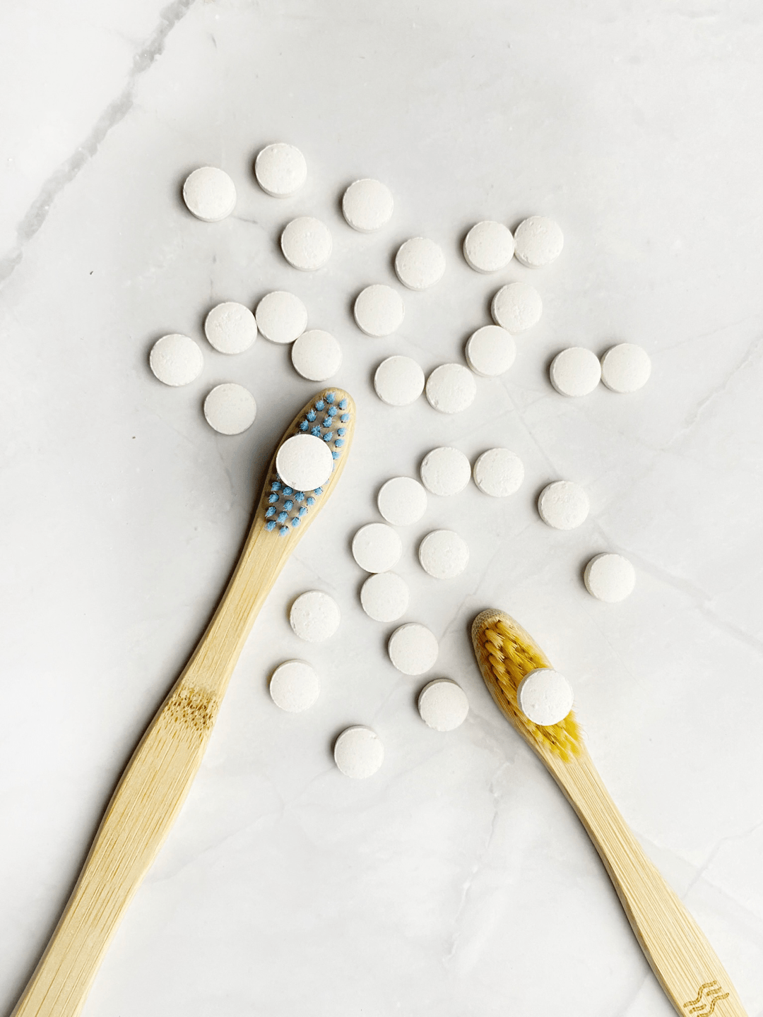 Toothpaste Tablets (30 Nos, Tin) | Natural, Eco - Friendly Oral Care – Tooth Cleaning Tablets on Brown Living™. SKU: EM-00101. Img 5.