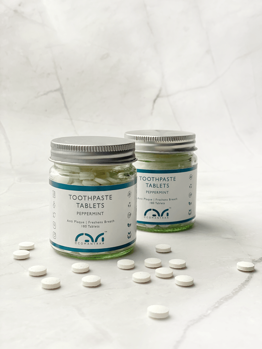 Toothpaste Tablets (60 Nos) | Natural Fluoride - Free Tablets – Tooth Cleaning Powder on Brown Living™. SKU: EM-00103. Img 3.