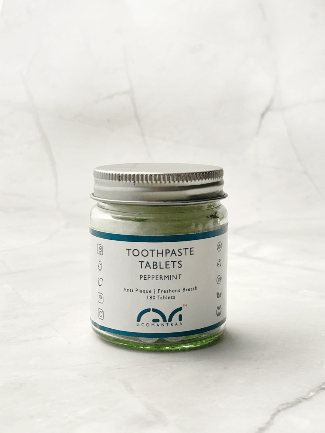 Toothpaste Tablets (60 Nos) | Natural Fluoride - Free Tablets – Tooth Cleaning Powder on Brown Living™. SKU: EM-00103. Img 4.