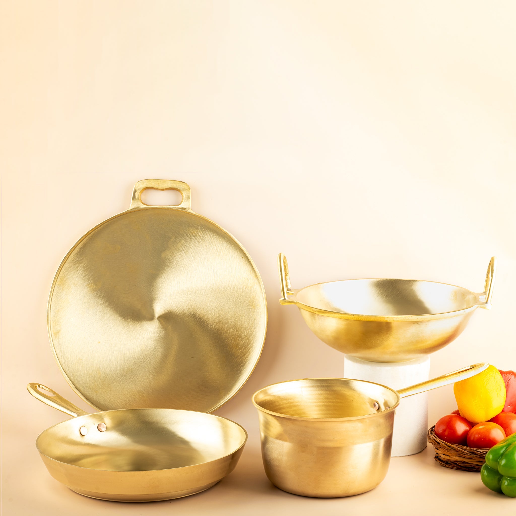 Traditional Family Bronze/Kansa Combo Deal for Daily & Festive Use – Cookware on Brown Living™. SKU: B44. Img 1.