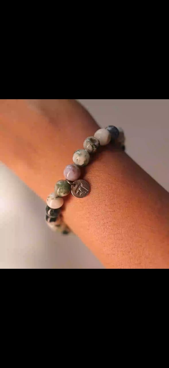 Tree Agate Bracelet | Natural Gemstone Healing Jewelry – Womens Bracelets by Rā The Studio available on Brown Living™. . SKU: RA - BR - TA - 01. Img 3.