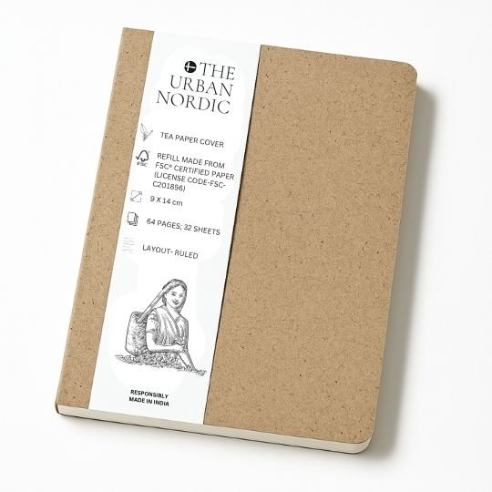 Tree - Free Tea Paper Cover Softbound Journal Notepad A5 Ruled – Notebooks & Notepads by The Urban Nordic available on Brown Living™. . SKU: BRTEPBFSCRD - A5 - 1. Img 3.