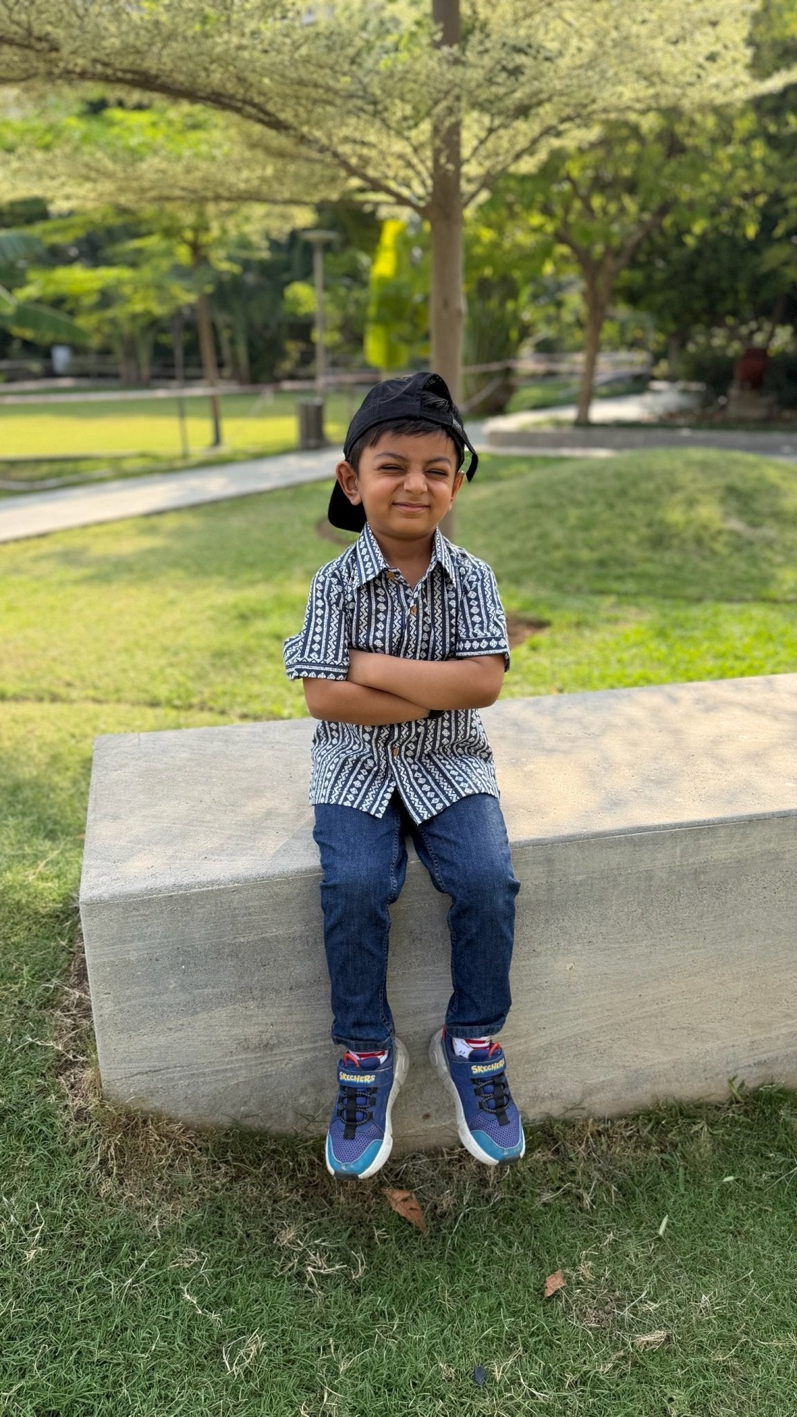 Tribe Shirt I Bright & Playful Fun Print Cotton Shirt for Boys – Kids Daywear Sets on Brown Living™. SKU: ZBTSD. Img 2.