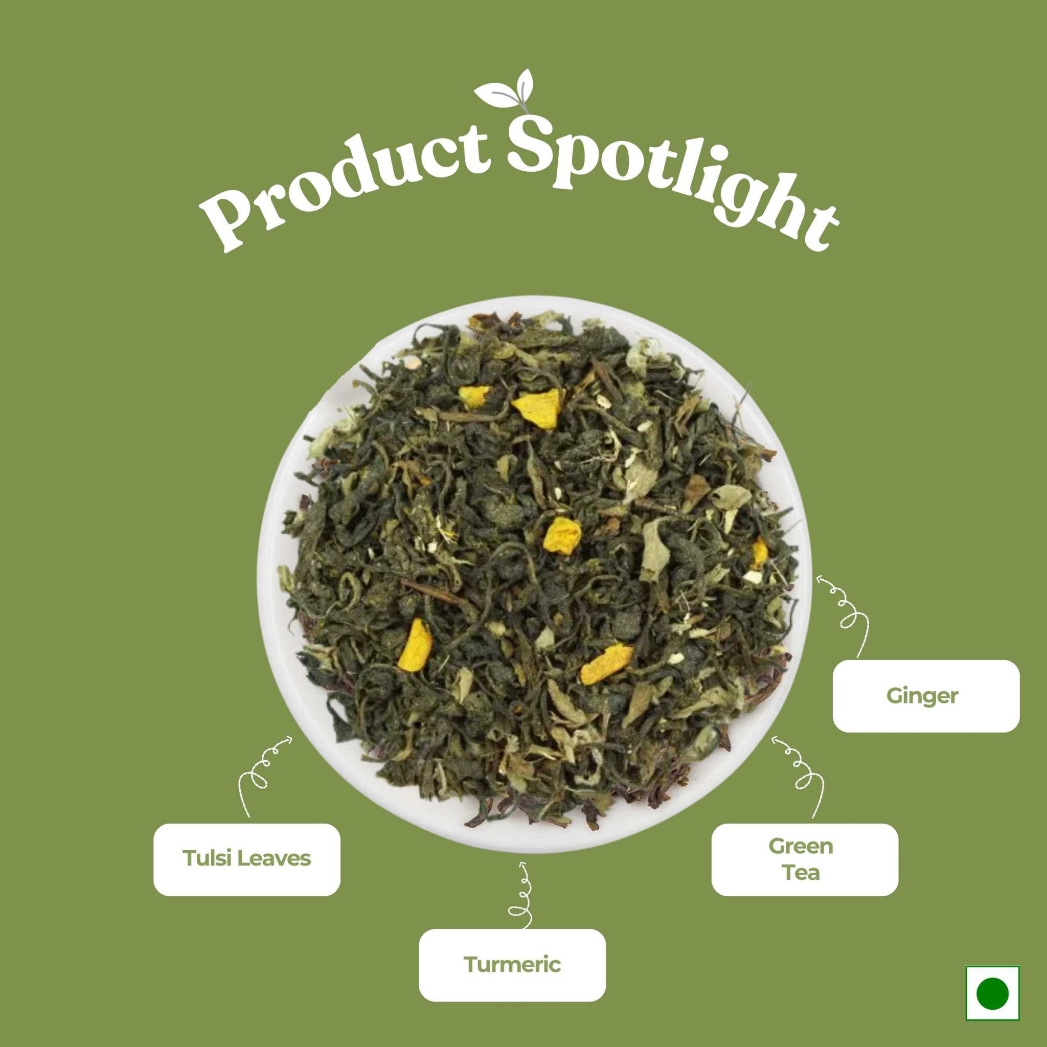Tulsi Troika – Treats Respiratory Issues, Digestion & Stress – 50g – Tea on Brown Living™. SKU: CCTin50New. Img 2.