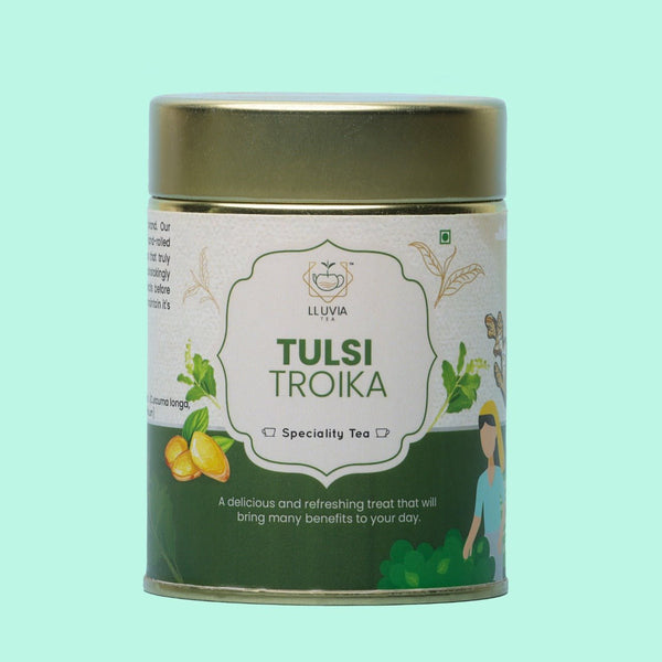 Tulsi Troika - Treats Respiratory Issues, Digestive Problems, Relives Stress (50g) | Verified Sustainable Tea on Brown Living™