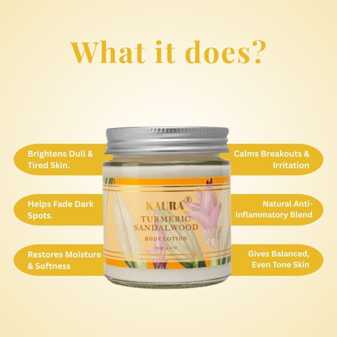 Turmeric Body Lotion for Radiant, Nourished Skin | 120g – Body Lotion by Kaura available on Brown Living™. . SKU: BL - KI - 062. Img 3.
