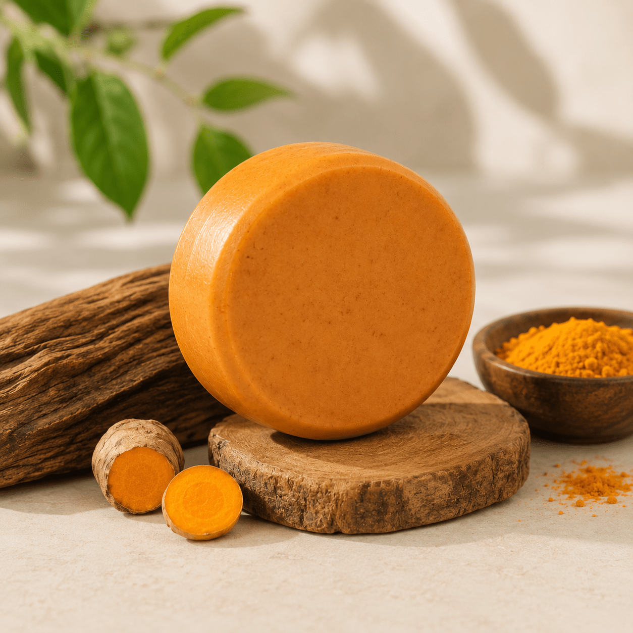 Turmeric Sandalwood Shea Butter Soap | 100g – Body Soap on Brown Living™. SKU: TRSNSP. Img 1.