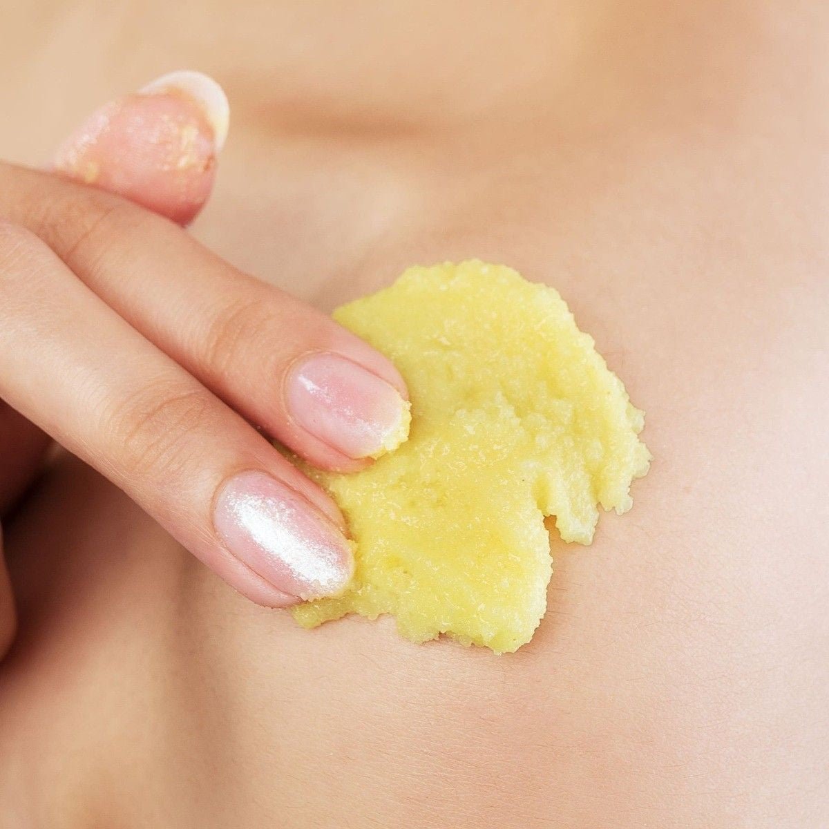 Turmeric & Sandalwood Sugar Scrub for Glowing Skin | 120g – Body Scrub on Brown Living™. SKU: KI302. Img 2.