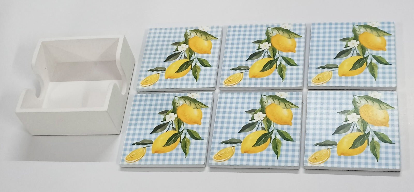 Tuscan Citrus Coasters Vibrant Drink Coasters Set – Coasters on Brown Living™. SKU: TLD-BL-10. Img 4.