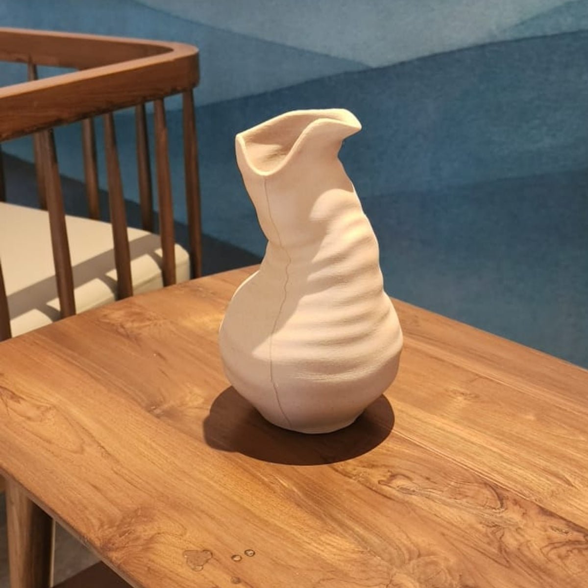 Unfinished Pot Plant - Based Light Wood Vase – Home Decor on Brown Living™. SKU: UNPOEDPLLWA027. Img 1.