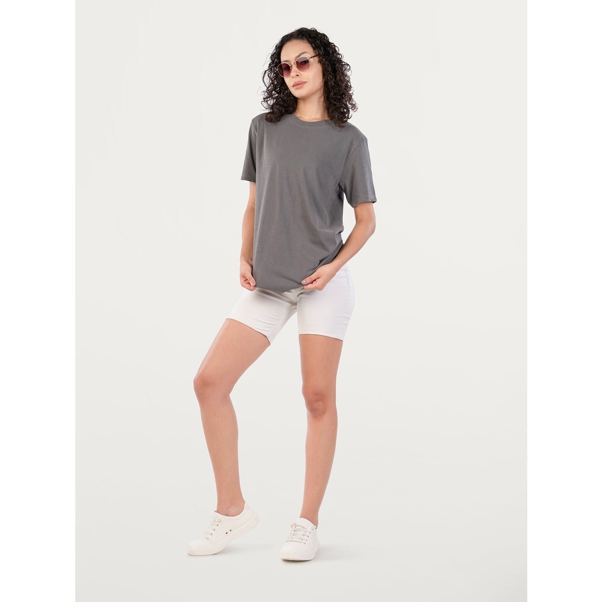 Unisex Natural Dye Solid Tee Dark Grey Cotton T-Shirt – Mens T-Shirt on Brown Living™. SKU: UTP-N25101-S-DKGY. Img 2.