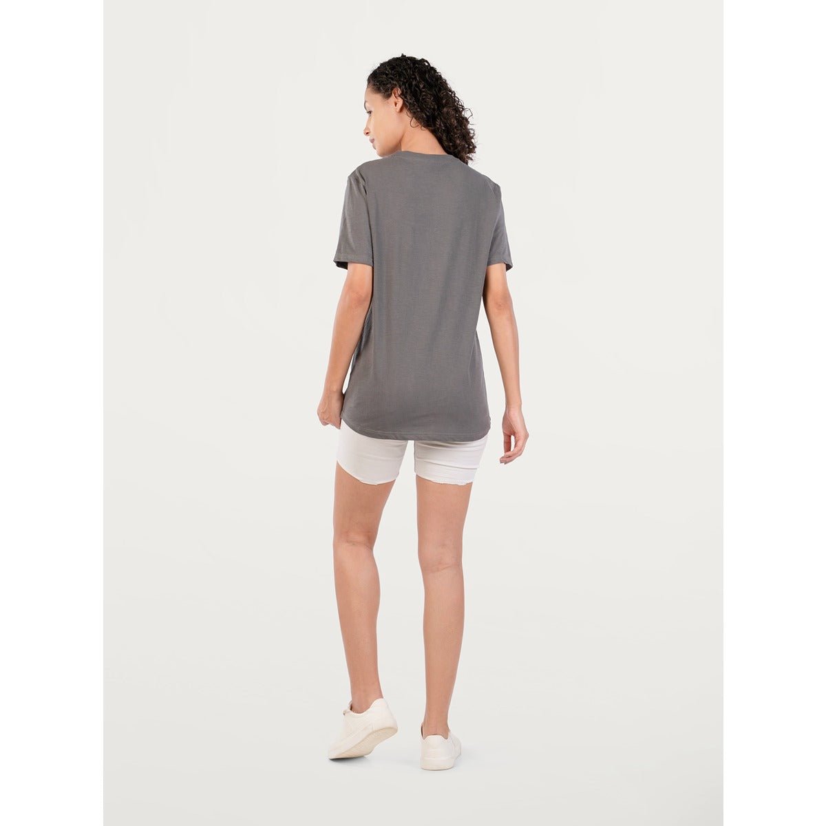 Unisex Natural Dye Solid Tee Dark Grey Cotton T-Shirt – Mens T-Shirt on Brown Living™. SKU: UTP-N25101-S-DKGY. Img 3.