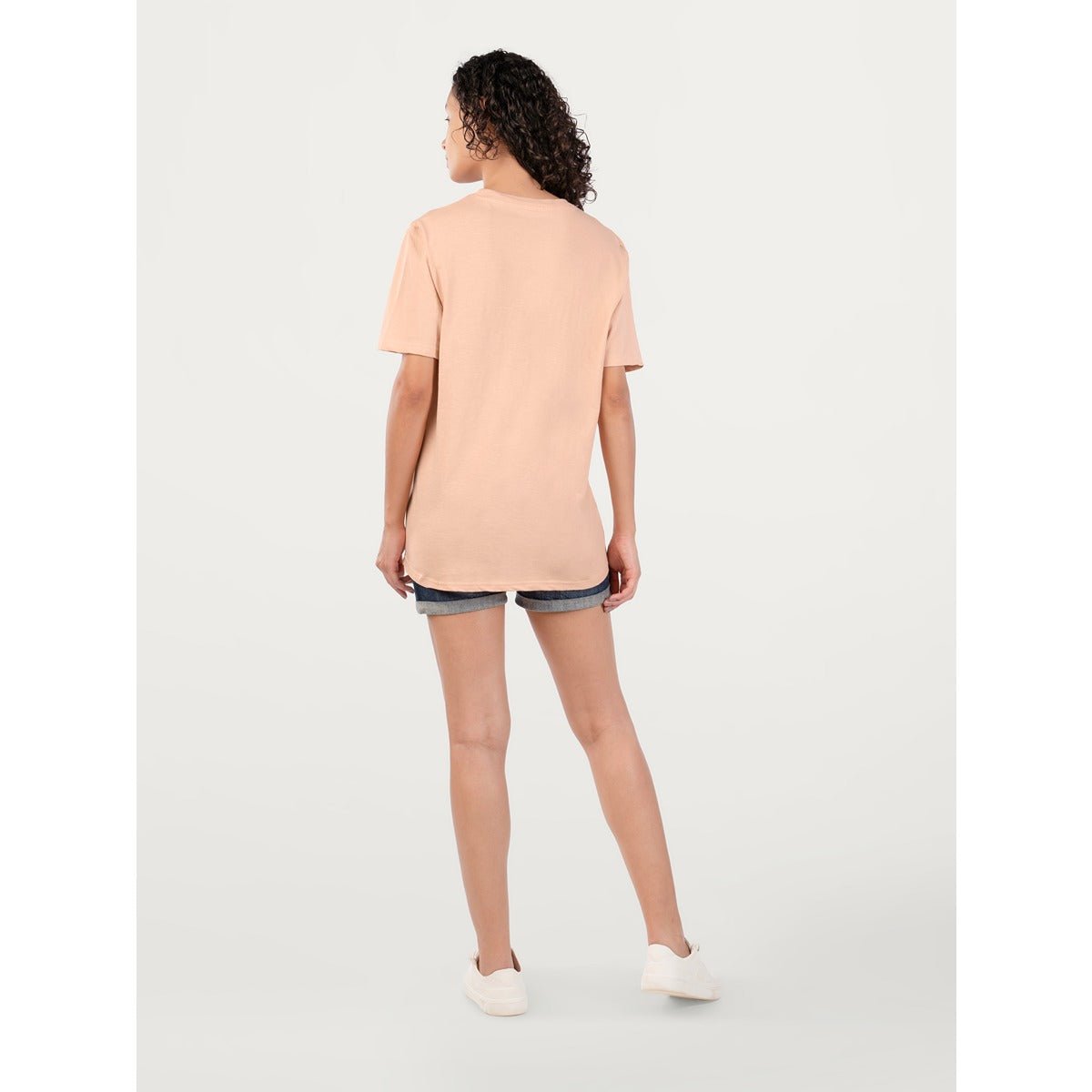 Unisex Natural Dye Solid Tee Peach Cotton T-Shirt – Mens T-Shirt on Brown Living™. SKU: UTP-N25101-S-PCH. Img 3.