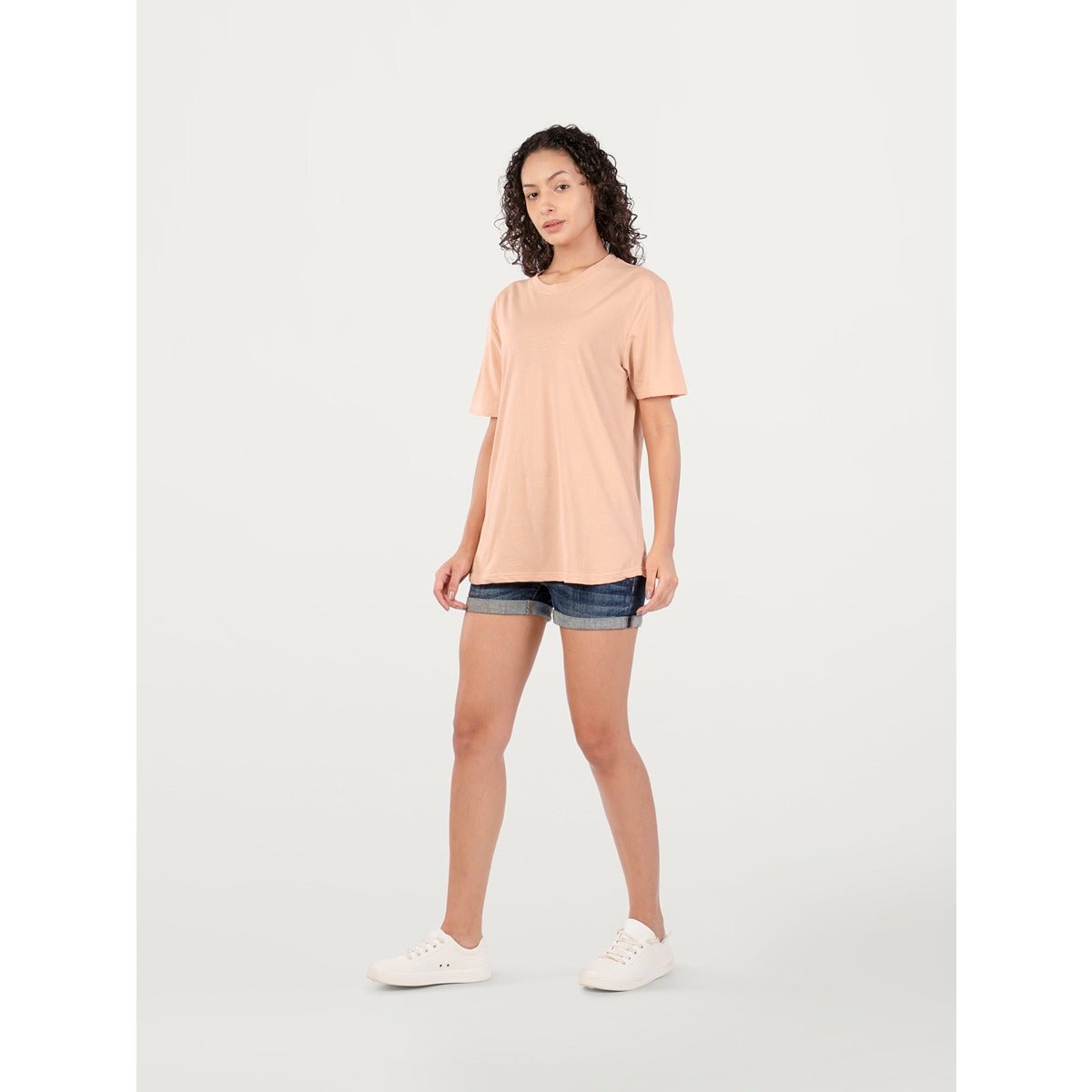 Unisex Natural Dye Solid Tee Peach Cotton T-Shirt – Mens T-Shirt on Brown Living™. SKU: UTP-N25101-S-PCH. Img 2.