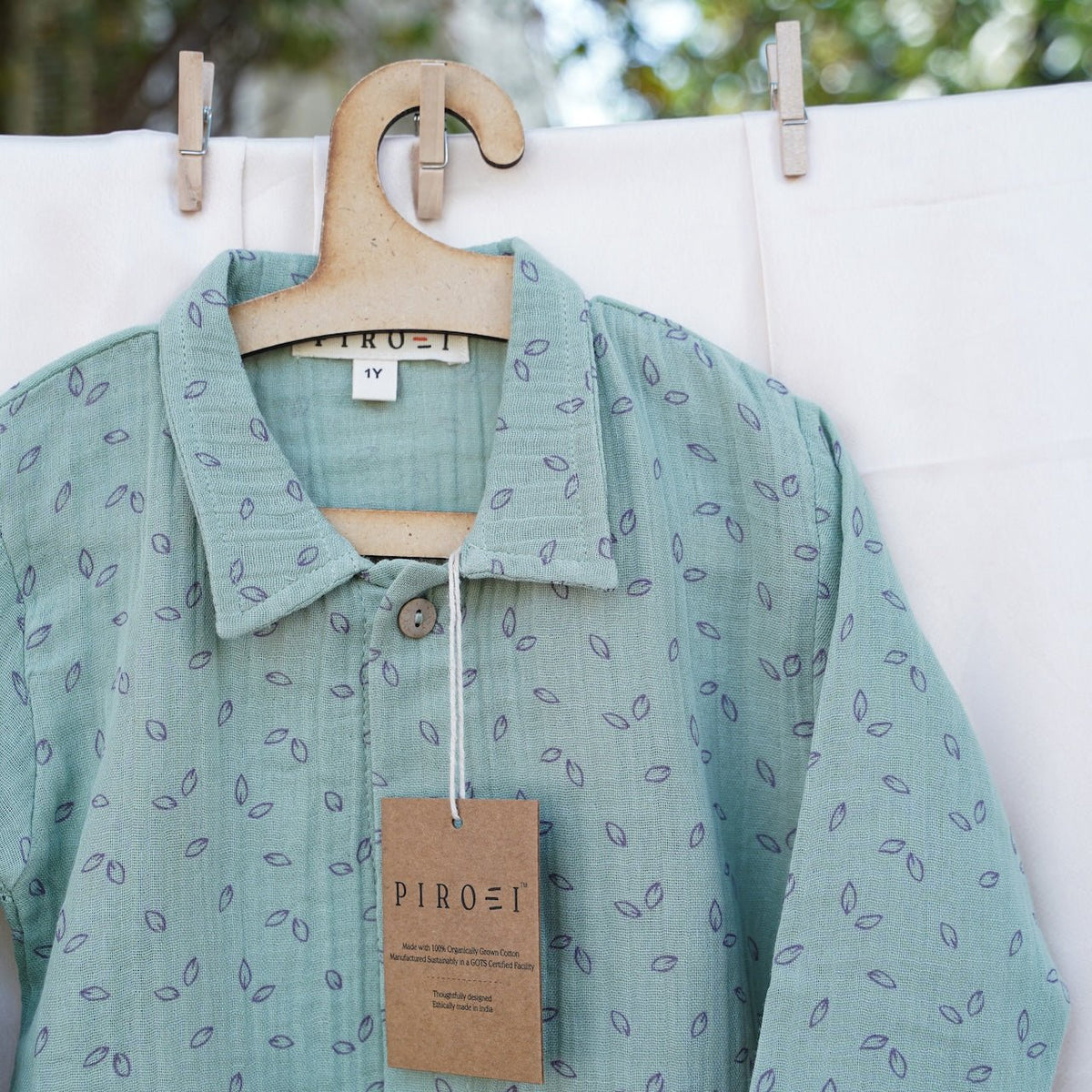 Unisex Organic Muslin Nightwear | Soft Sleepwear – Kids Nightwear on Brown Living™. SKU: SG-04-0001_6-12NCD. Img 1.
