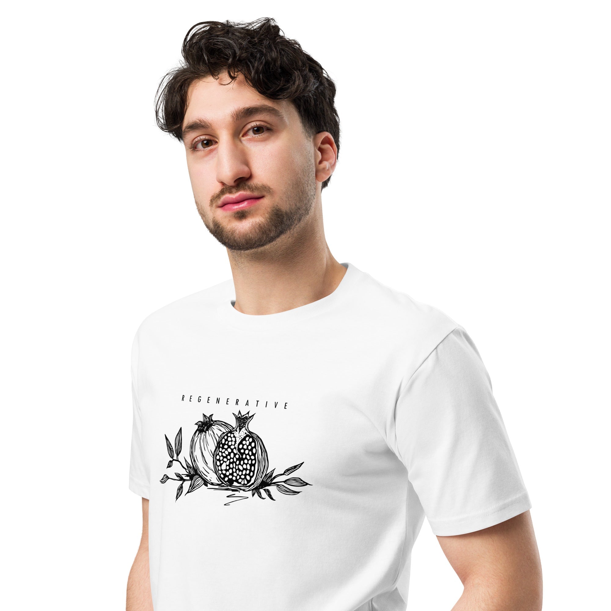 Unisex Pome Regenerative Tee Sustainable Cotton T-Shirt – Womens Shirt on Brown Living™. SKU: UTP-R25206-S-OFFWH. Img 5.