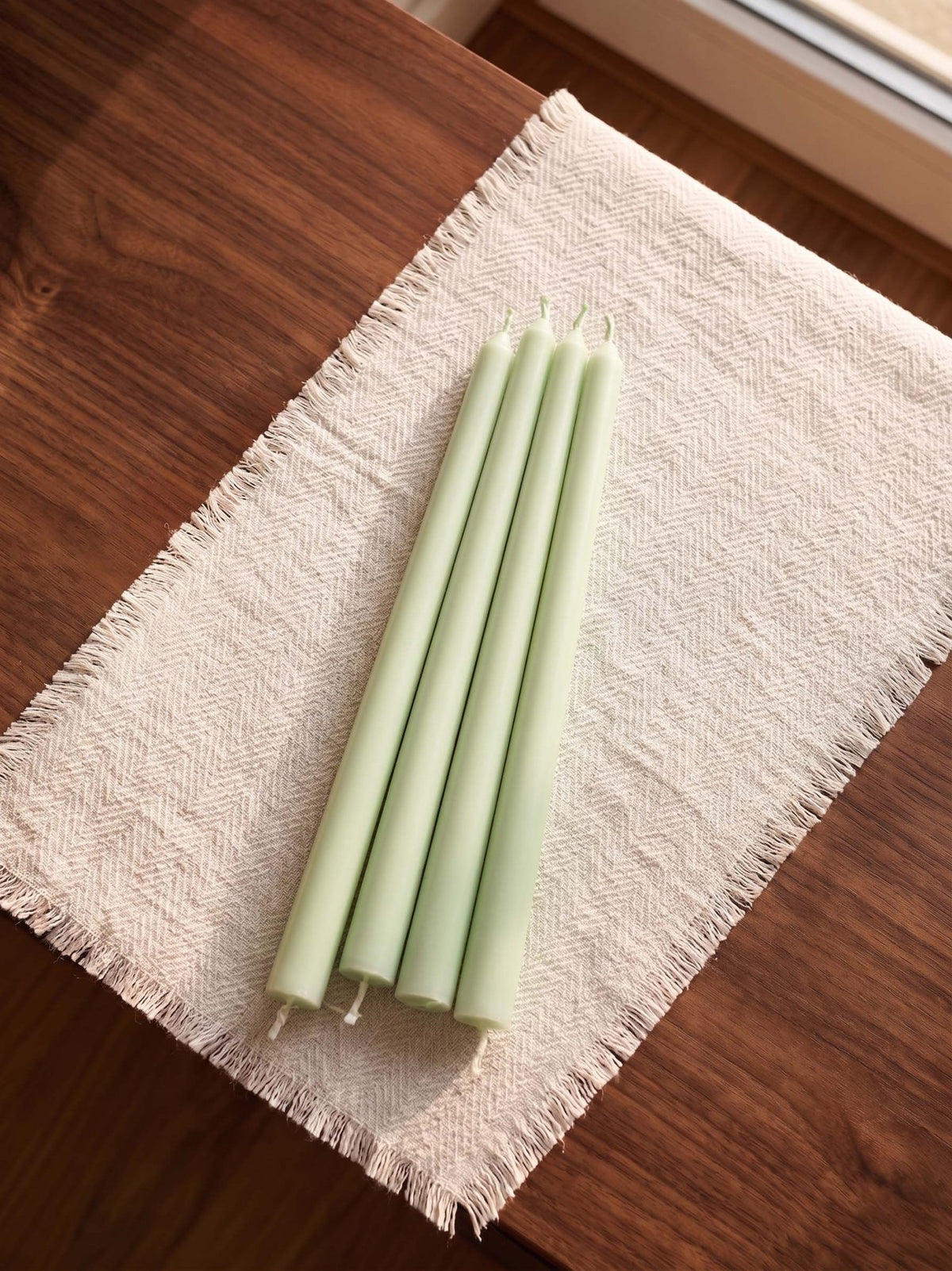 Unscented Taper Candle Set | Elegant Dinner Candles – Candles & Fragrances on Brown Living™. SKU: USTCSGR4. Img 5.