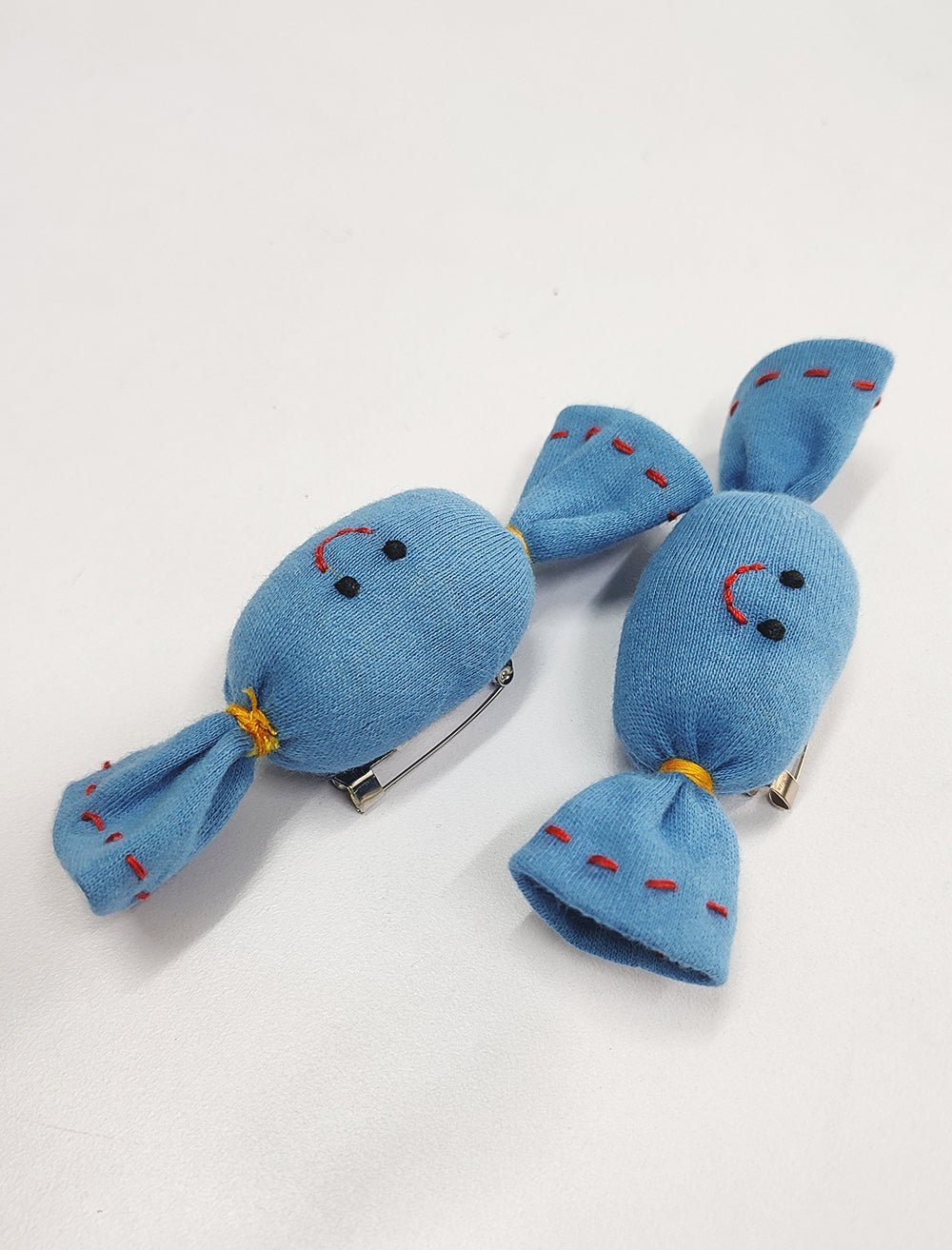 Upcycled Blue Candy Brooch – Womens Accessories on Brown Living™. SKU: 0100BroochCANDYBLUES. Img 1.