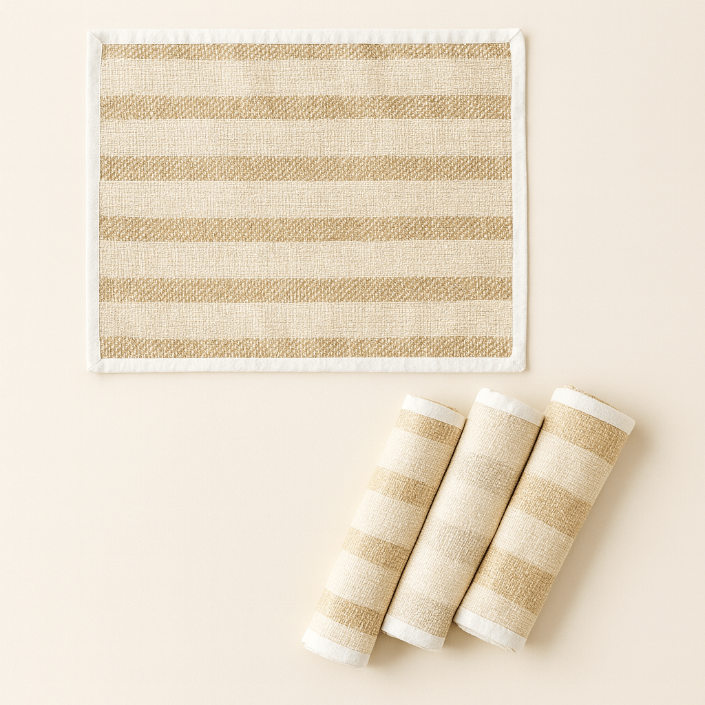 Upcycled Cloth Handwoven Table Mats – Set of 6 – Table Linens on Brown Living™. SKU: BL-IA-TM_2. Img 5.