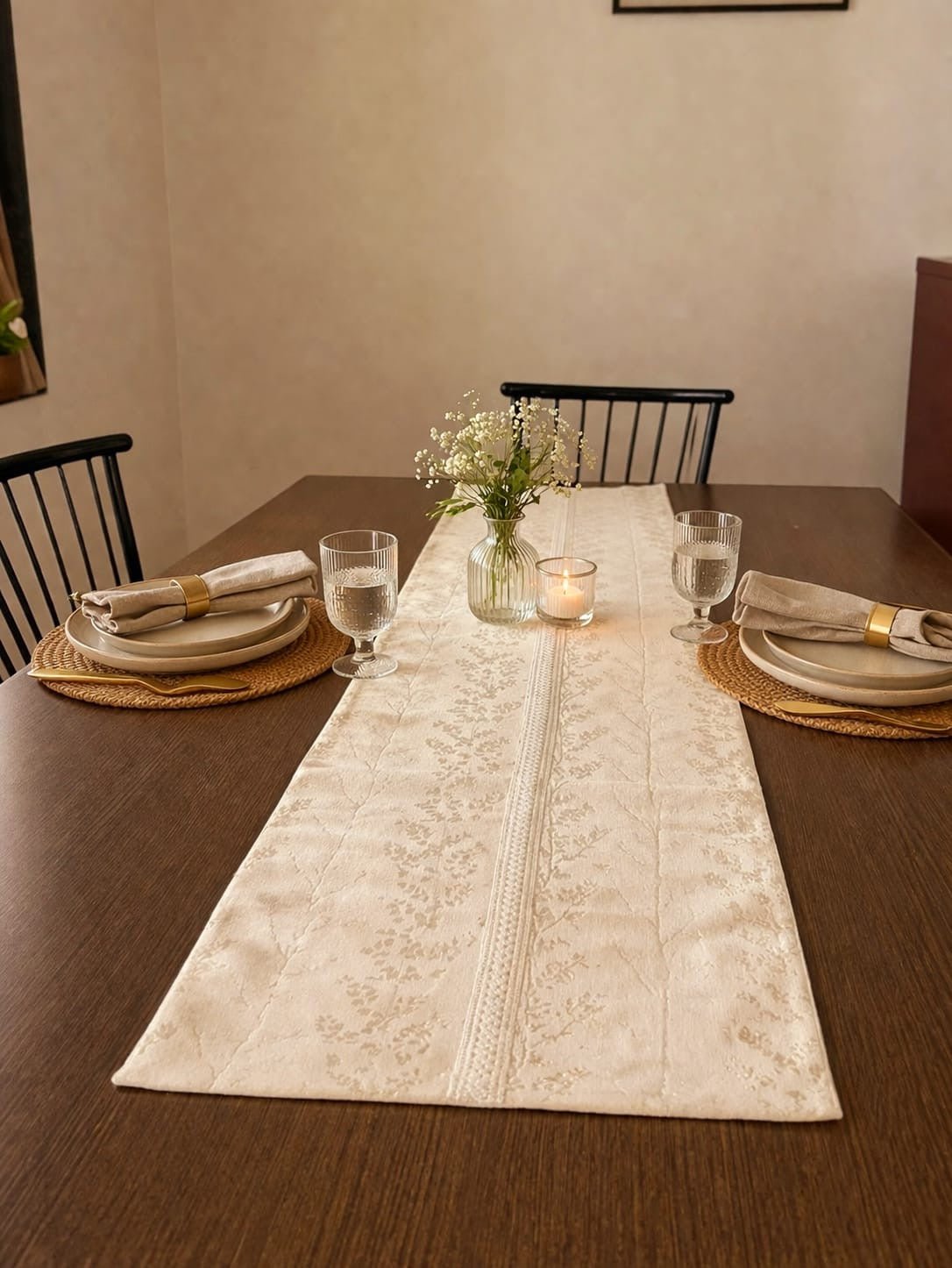 Upcycled Cloth Table Runners Eco Friendly Dining Decor – Table Linens on Brown Living™. SKU: BL-IRAART-02D4. Img 5.