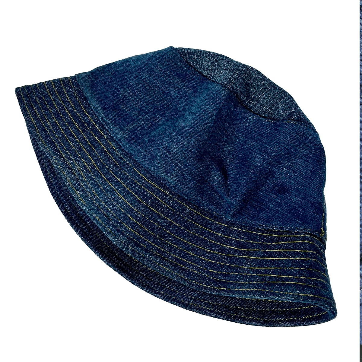 Upcycled Cotton Denim Bucket Hat – Womens Hat on Brown Living™. SKU: UNBHUJA7003020. Img 2.