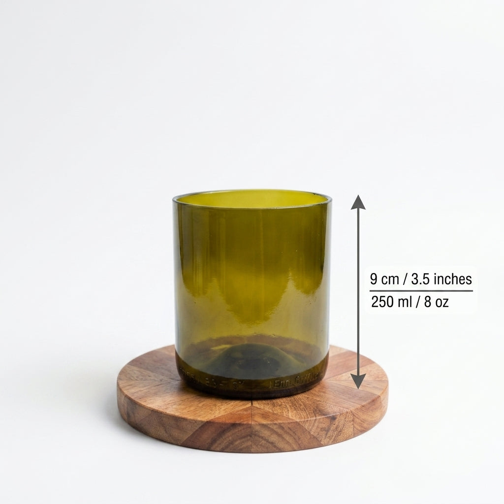 Upcycled Drinking Glasses Set of 4 (250ml) | Eco Friendly Glassware – Glasses & Tumblers on Brown Living™. SKU: WDG02. Img 4.
