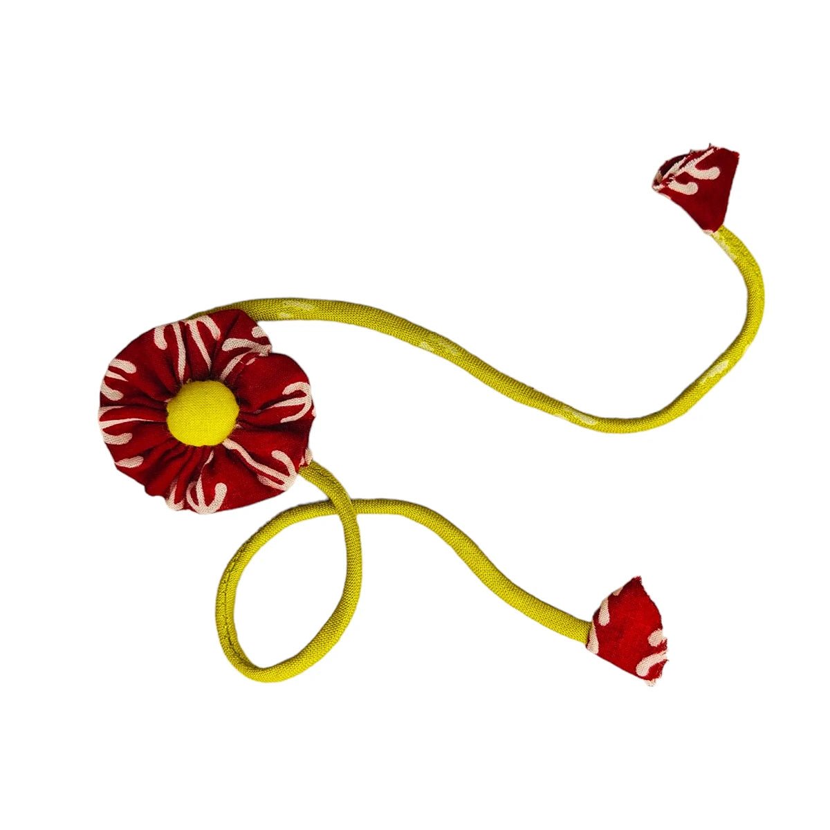 Upcycled Handmade Scarlet Daisy Rakhi – Rakhi by USE ME WORKS available on Brown Living™. . SKU: UMW - Rakhi - 01. Img 2.