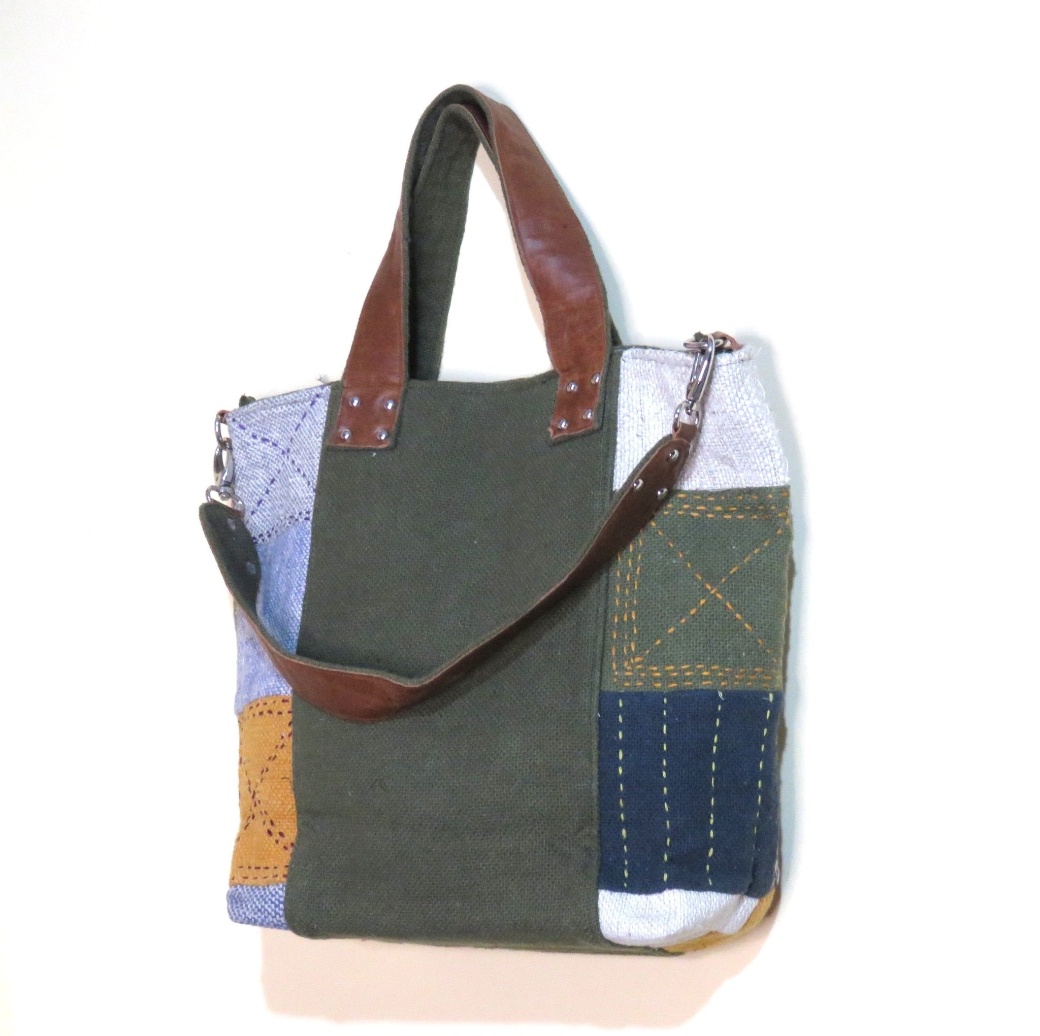 Upcycled Hobo Bag for Women | Sustainable Handmade Handbag – Womens Handbag on Brown Living™. SKU: KRBL01. Img 3.