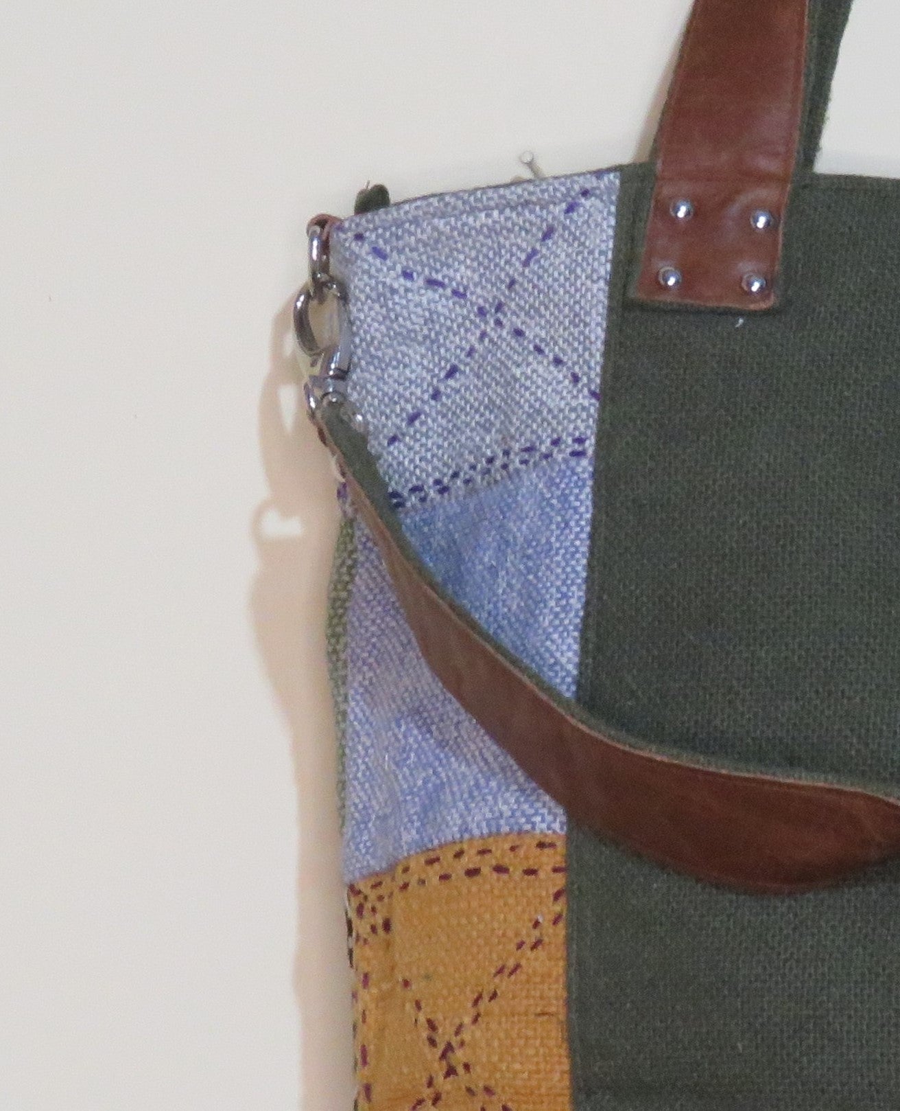 Upcycled Hobo Bag for Women | Sustainable Handmade Handbag – Womens Handbag on Brown Living™. SKU: KRBL01. Img 7.
