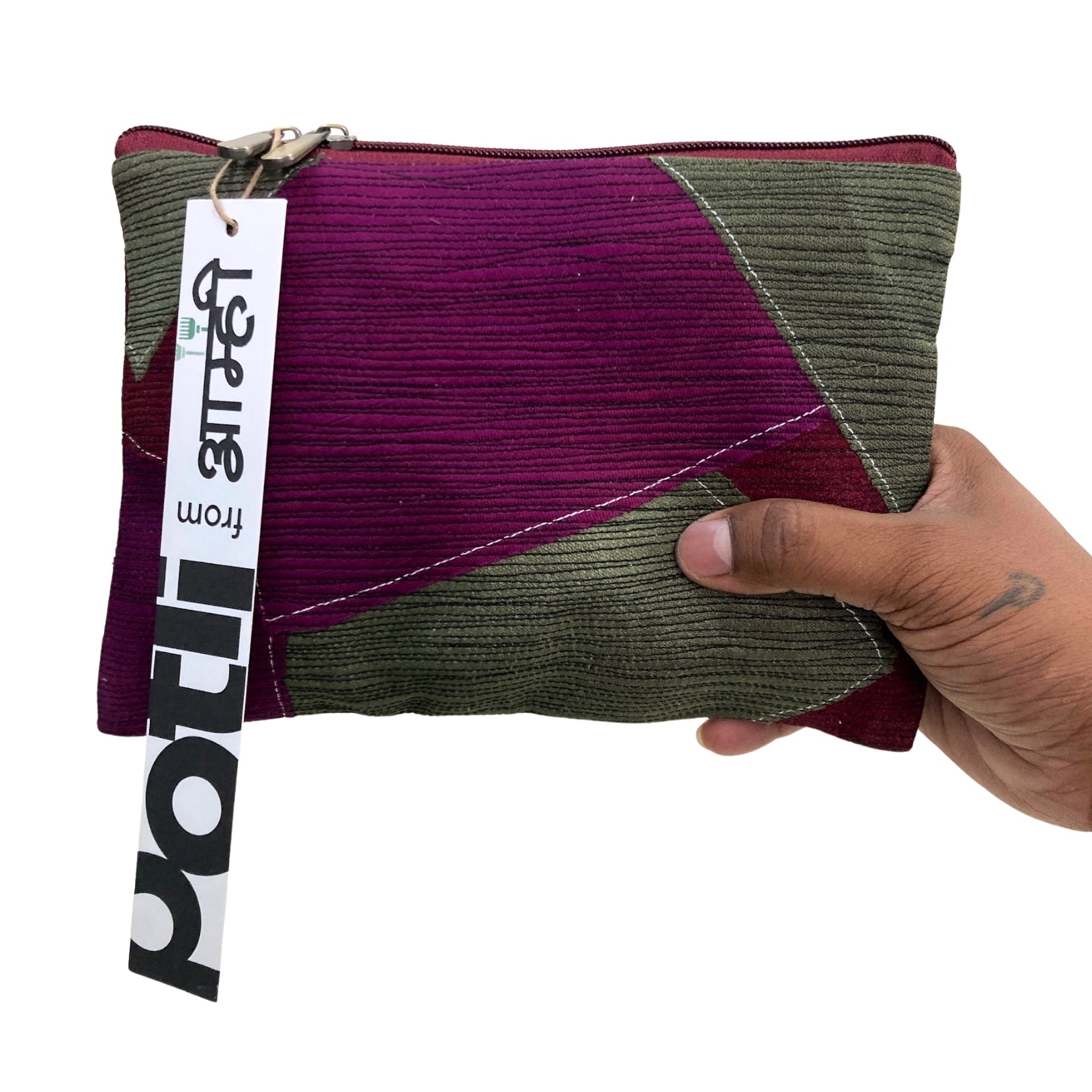Upcycled Marine Textile Travel Organiser Pouch – Travel Organiser on Brown Living™. SKU: PUSPUR. Img 1.