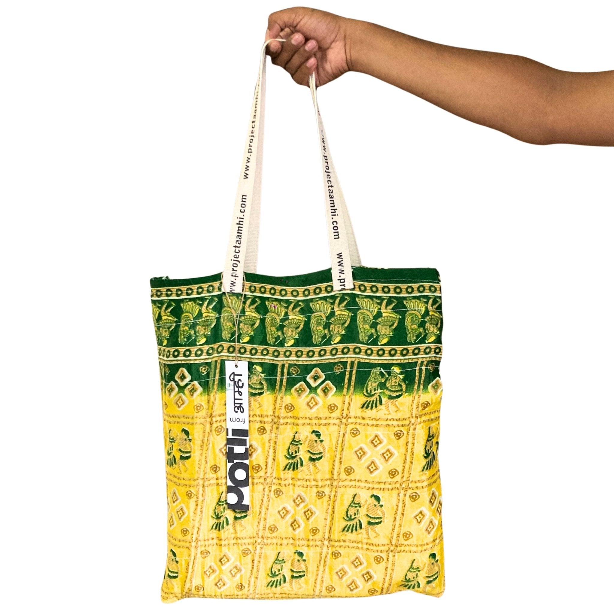 Upcycled Tote Bag Sustainable Reusable Carry Bag – Tote Bag on Brown Living™. SKU: ASWMGRN. Img 32.