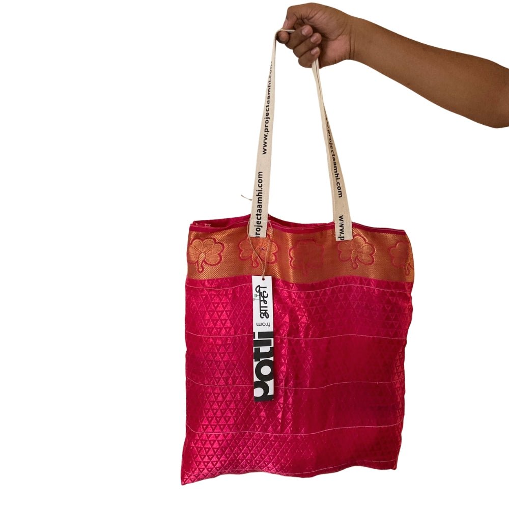 Upcycled Tote Bag Sustainable Reusable Carry Bag – Tote Bag on Brown Living™. SKU: ASWMTIFPK. Img 20.