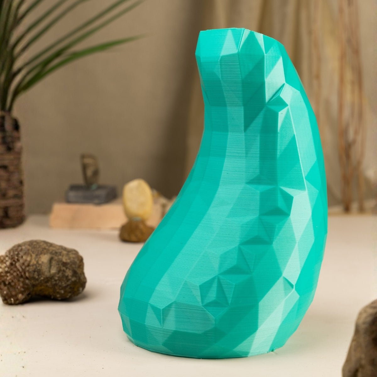 Upturned Comma Plant - Based Seafoam Green Vase – Home Decor on Brown Living™. SKU: UPCOEDPLAGA050. Img 1.