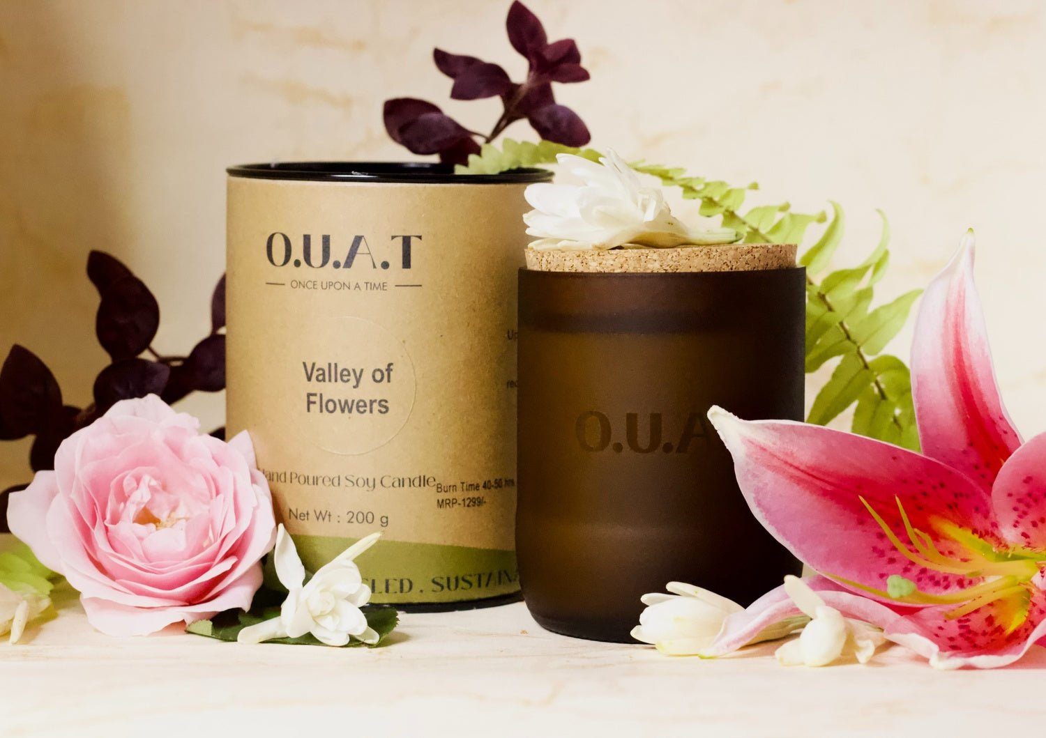 Valley Of Flowers Handpoured Soy Wax Scented Candle – Candles & Fragrances on Brown Living™. SKU: OVF7. Img 2.