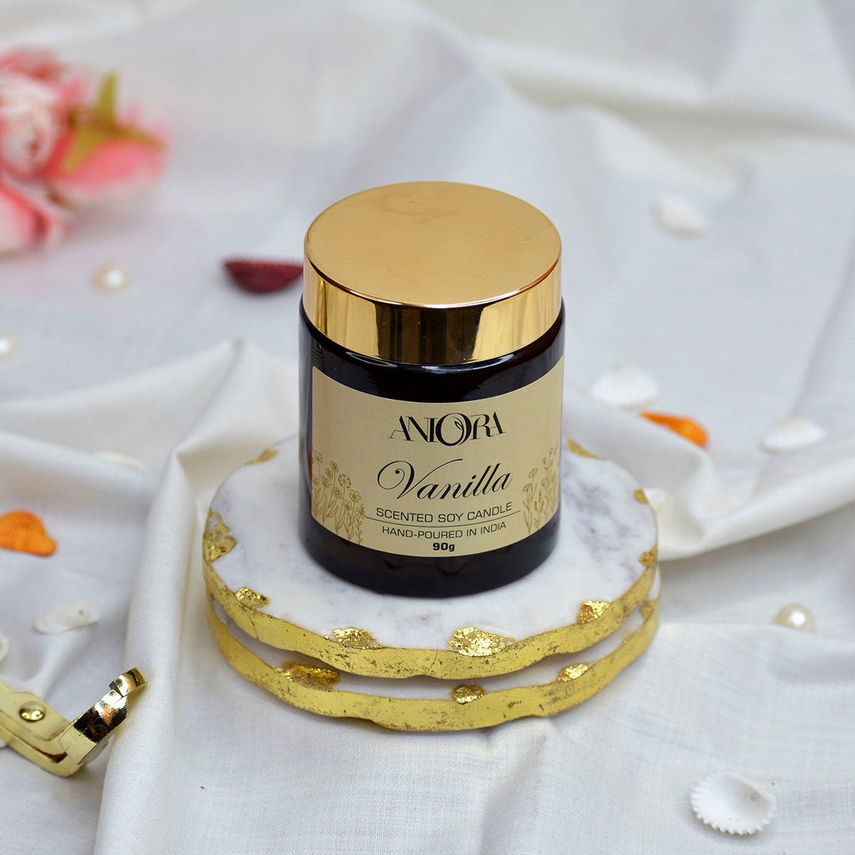 Vanilla Amber - Soy Wax Jar Candle – Candles & Fragrances on Brown Living™. SKU: ANCA009. Img 3.