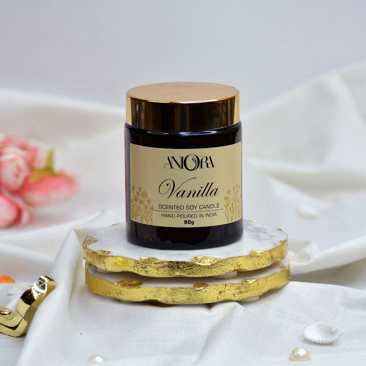 Vanilla Amber - Soy Wax Jar Candle – Candles & Fragrances on Brown Living™. SKU: ANCA009. Img 2.