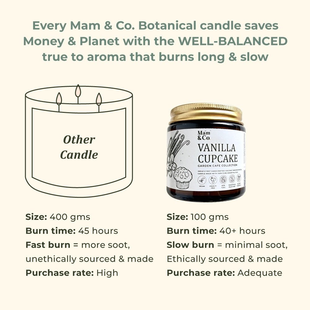 Vanilla Cupcake - 100% Coconut Wax Botanical Candle – Candles & Fragrances on Brown Living™. SKU: BC10008. Img 5.