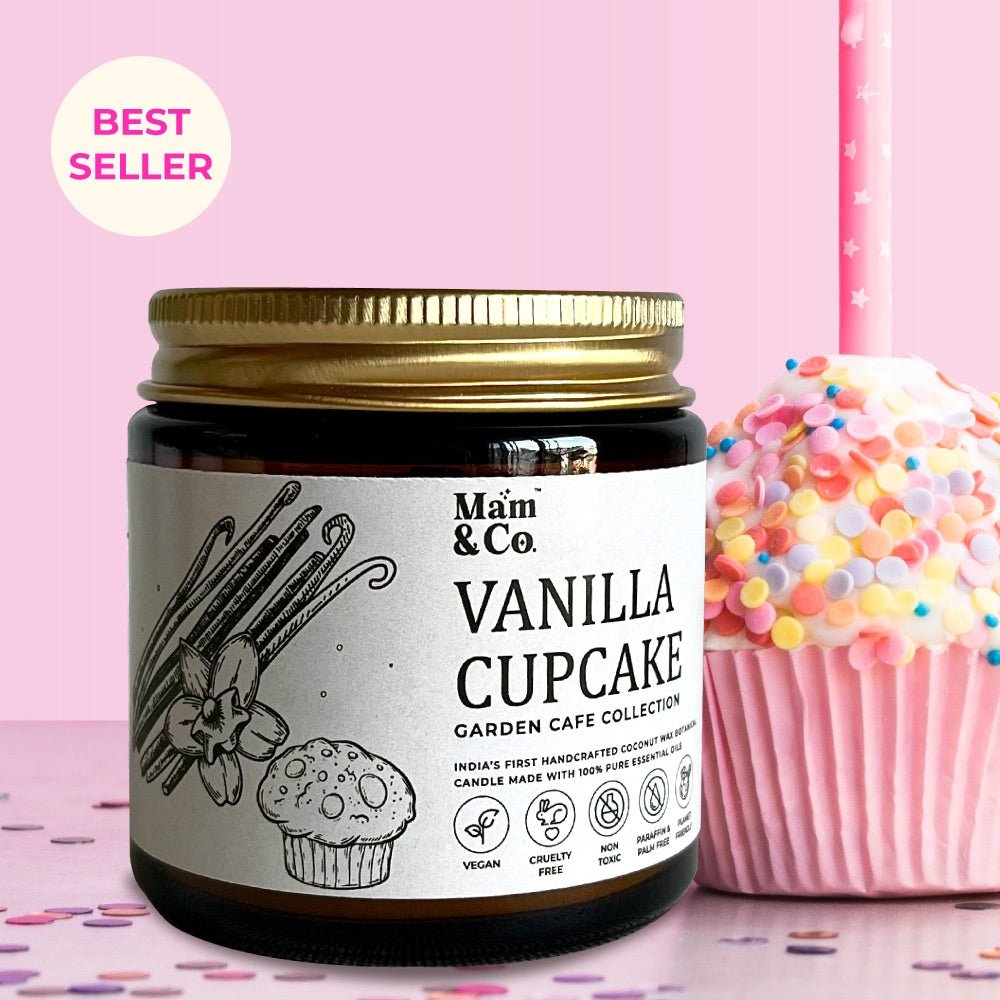 Vanilla Cupcake - 100% Coconut Wax Botanical Candle – Candles & Fragrances on Brown Living™. SKU: BC10008. Img 1.