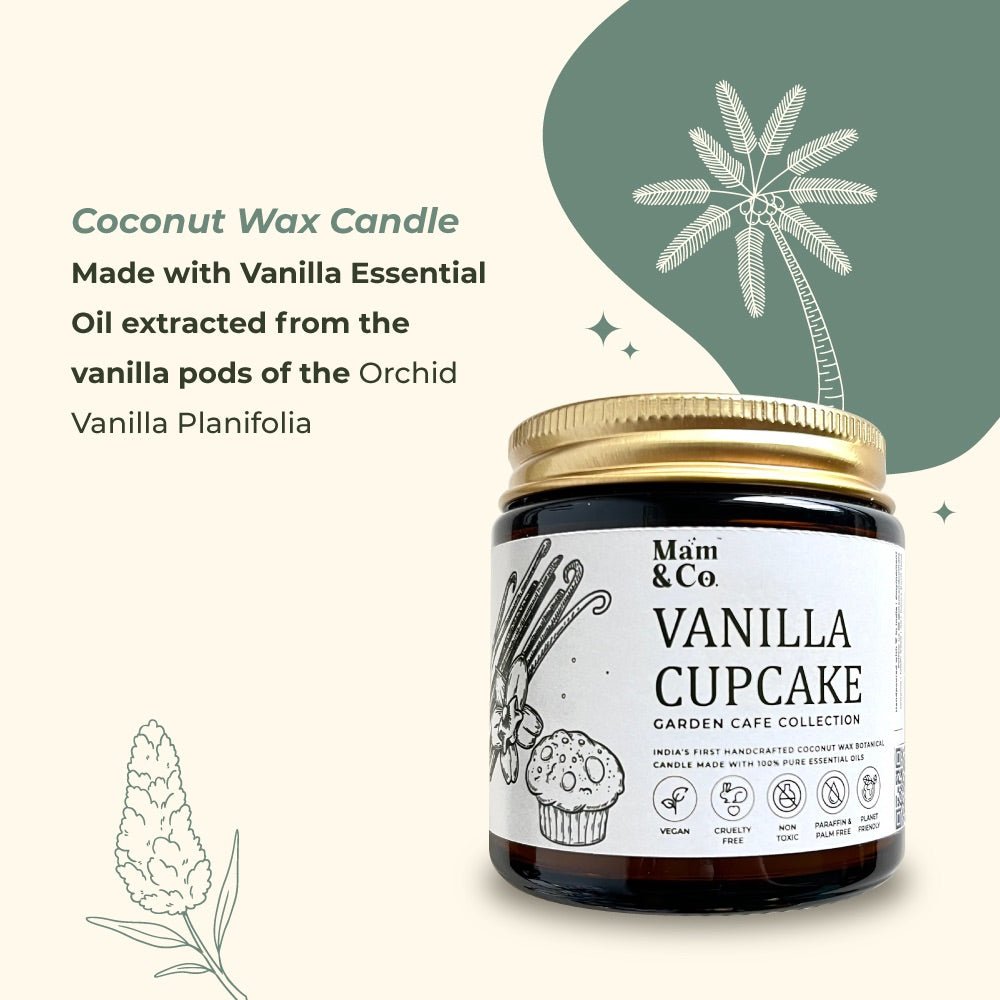 Vanilla Cupcake - 100% Coconut Wax Botanical Candle – Candles & Fragrances on Brown Living™. SKU: BC10008. Img 4.